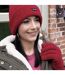Ladies 3M Thinsulate Lined Chenille Thermal Beanie Hat & Gloves Set-3