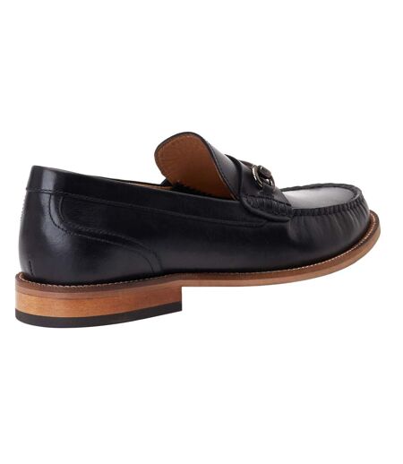 Mens Madison Leather Loafers Black Base London