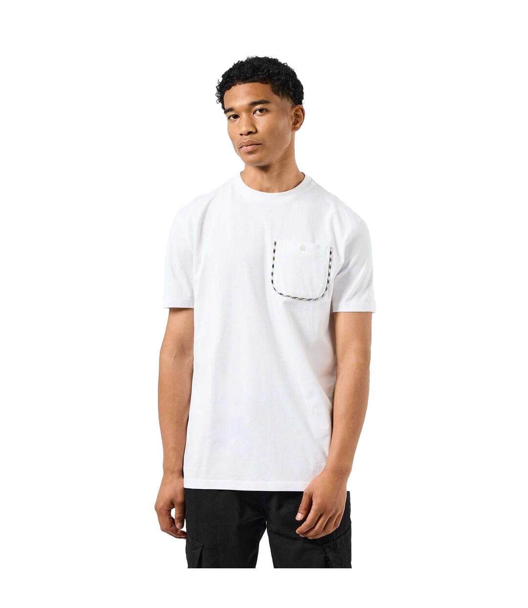 T-shirt Style À Carreaux Sutton Homme Blanc Weekend Offender-1
