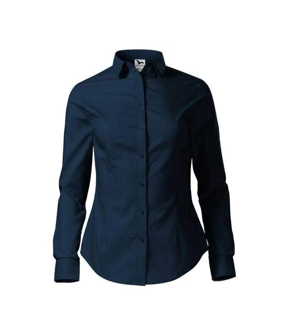 Womens/ladies Tailored Shirt Navy Blue Malfini-1
