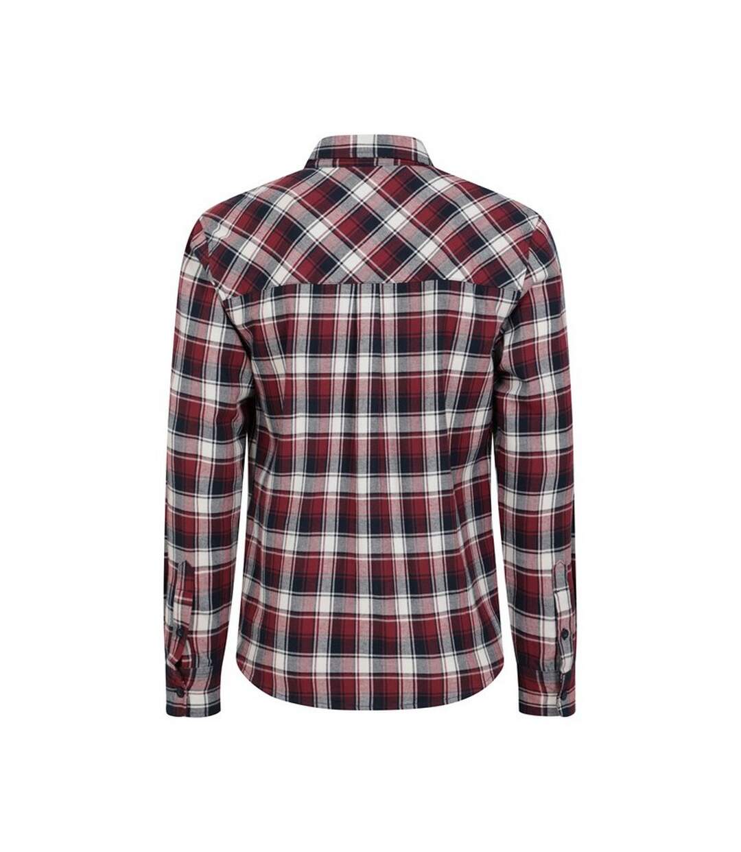 Mens Trace Flannel Long-sleeved Shirt Burgundy Mountain Warehouse-2