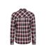 Mens trace flannel long-sleeved shirt burgundy Mountain Warehouse