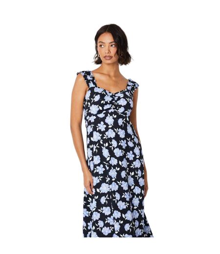 Robe mi-longue femme noir / bleu Dorothy Perkins