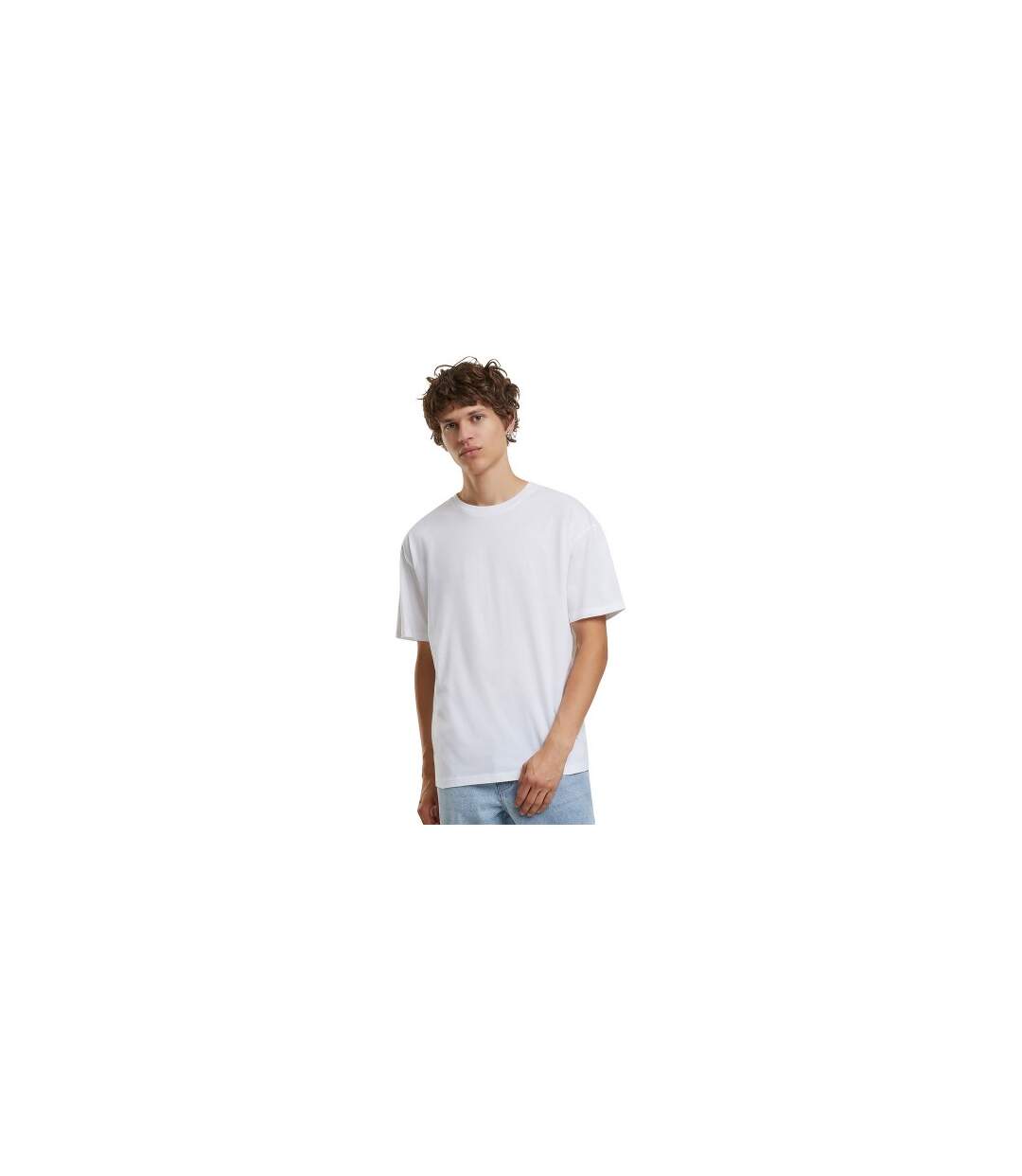 T-shirt Basic Homme Blanc Build Your Brand-1