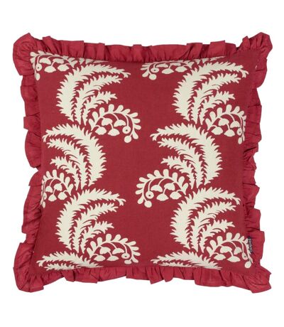 Montrose pleated floral cushion cover 50cm x 50cm redcurrant Paoletti