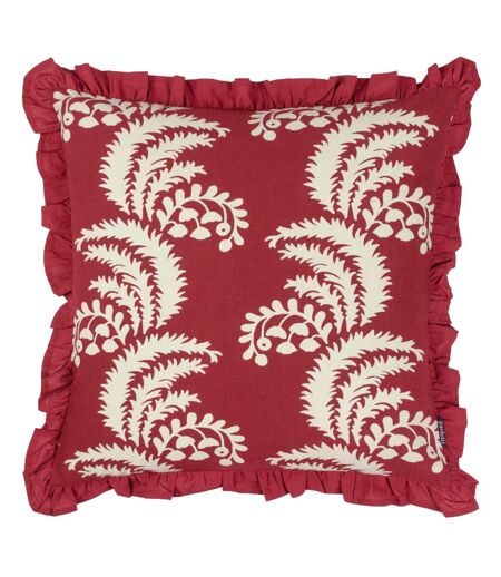 Montrose pleated floral cushion cover 50cm x 50cm redcurrant Paoletti