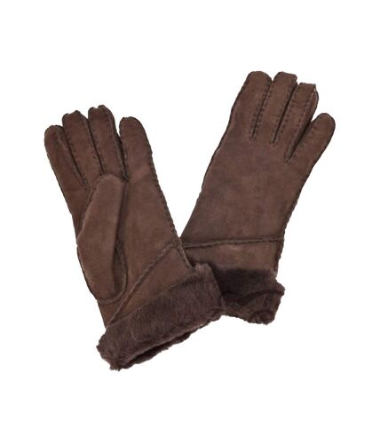 Eastern Counties Leather Womens/Ladies Long Cuff Sheepskin Gloves (Coffee) (M)