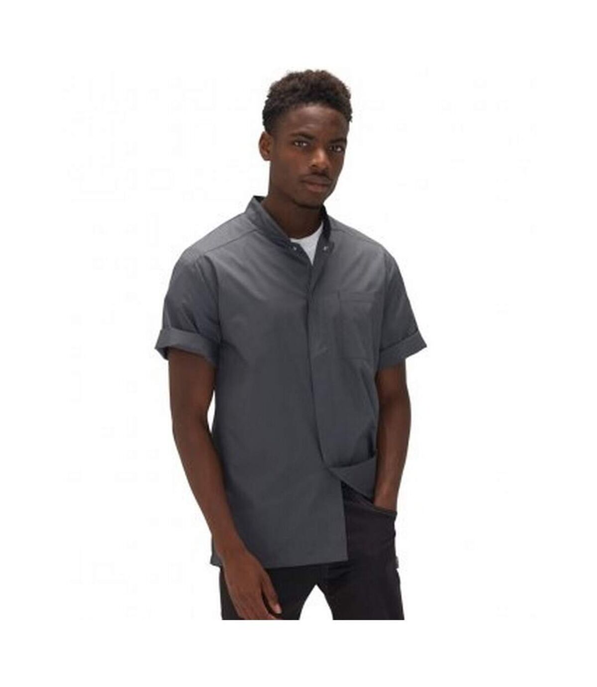 Le Chef Mens Lightweight Shirt (Storm Grey/Black) - UTPC3078