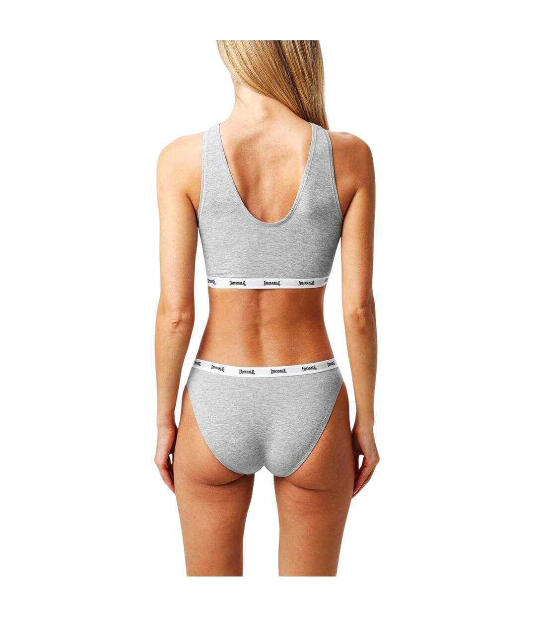 Brassière De Sport Femme Gris Chiné Lonsdale-3