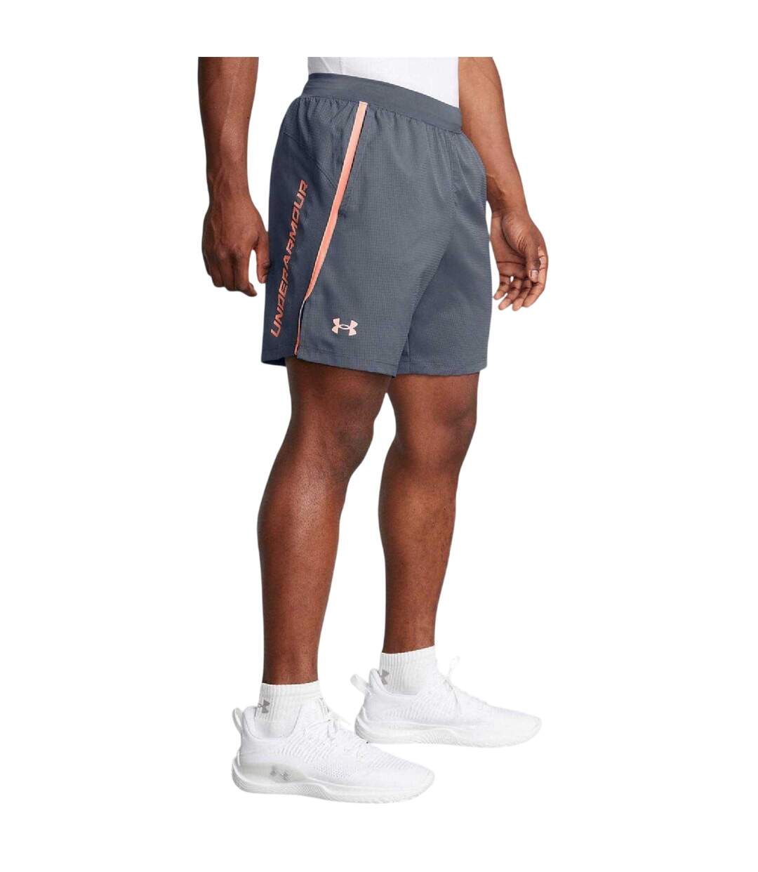Mens Contrast Detail Running Shorts Grey Under Armour-1
