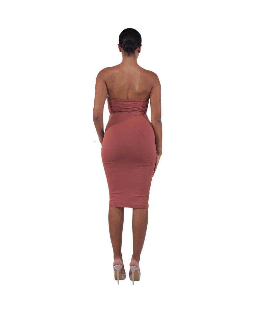 Robe Moulante Femme Rouge Pastel Honeyz-3