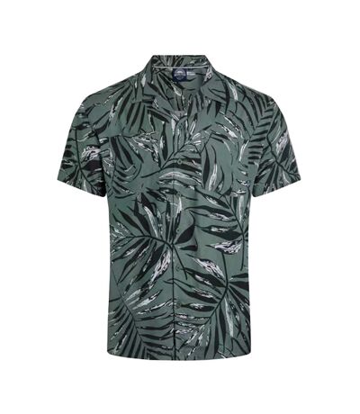 Mens holborn hawaiian eco viscose shirt army green Weird Fish