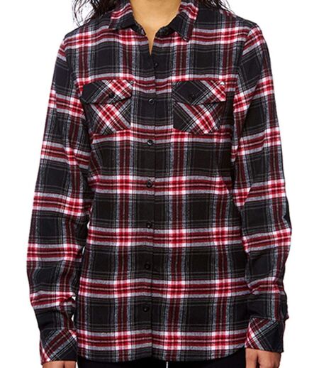 Chemise manches longues - Femme - BU5210 - rouge check et noir