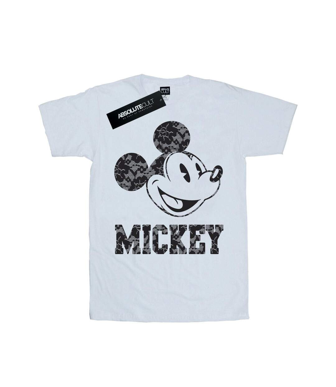 Disney T-shirt boyfriend en coton à lacets Mickey Mouse Femme/Ladies (Blanc) - UTBI36090-1