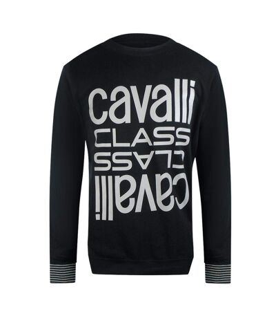 Unisex Adult Logo Round Neck Sweatshirt Black Cavalli Class