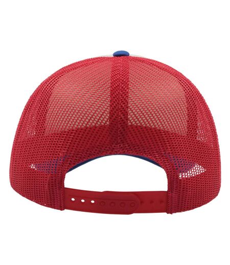 Atlantis Rapper 5 Panel Trucker Cap (Pack of 2) (White/Red/Royal) - UTAB415