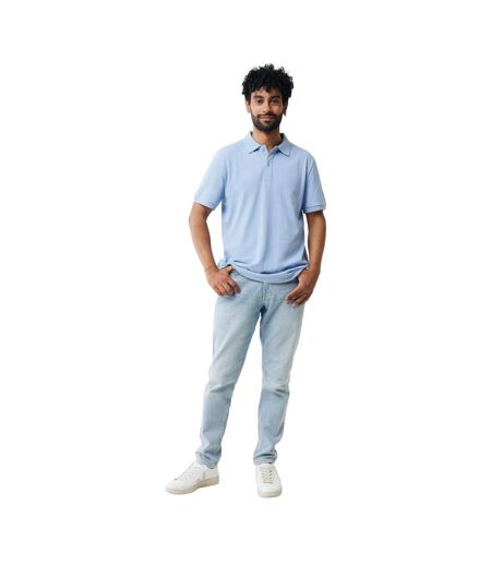 Mens yosemite pique polo shirt sky blue Iqoniq