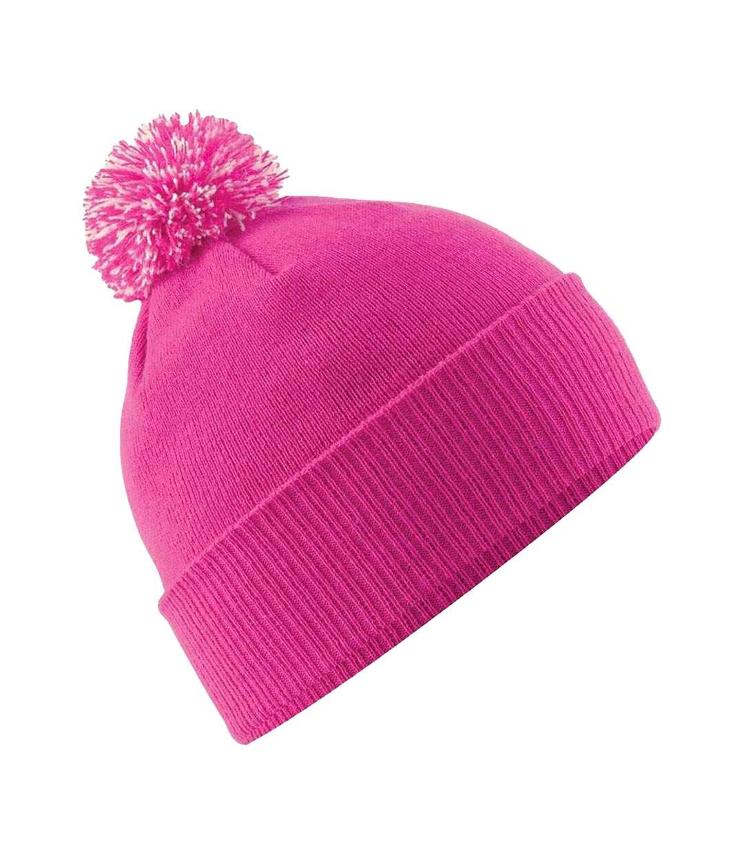 Bonnet snowstar pour enfants fuchsia Beechfield-1