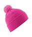 Bonnet snowstar pour enfants fuchsia Beechfield-1