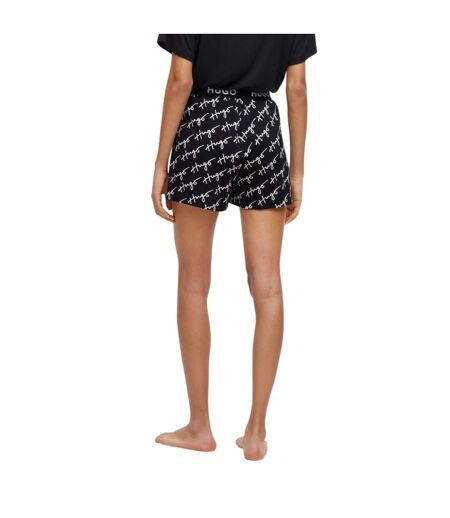 Womens/ladies Unite Printed Pyjama Shorts Black White Hugo