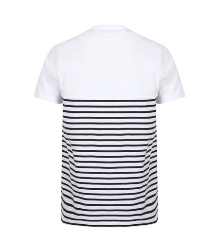 T-shirt breton adulte blanc / bleu marine Front Row