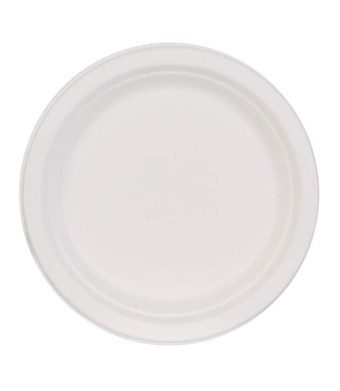 Lot de 10 Assiettes Rondes Canne à Sucre 17cm Blanc-1