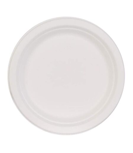 Lot de 10 Assiettes Rondes Canne à Sucre 17cm Blanc