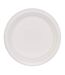 Lot de 10 Assiettes Rondes Canne à Sucre 17cm Blanc-1