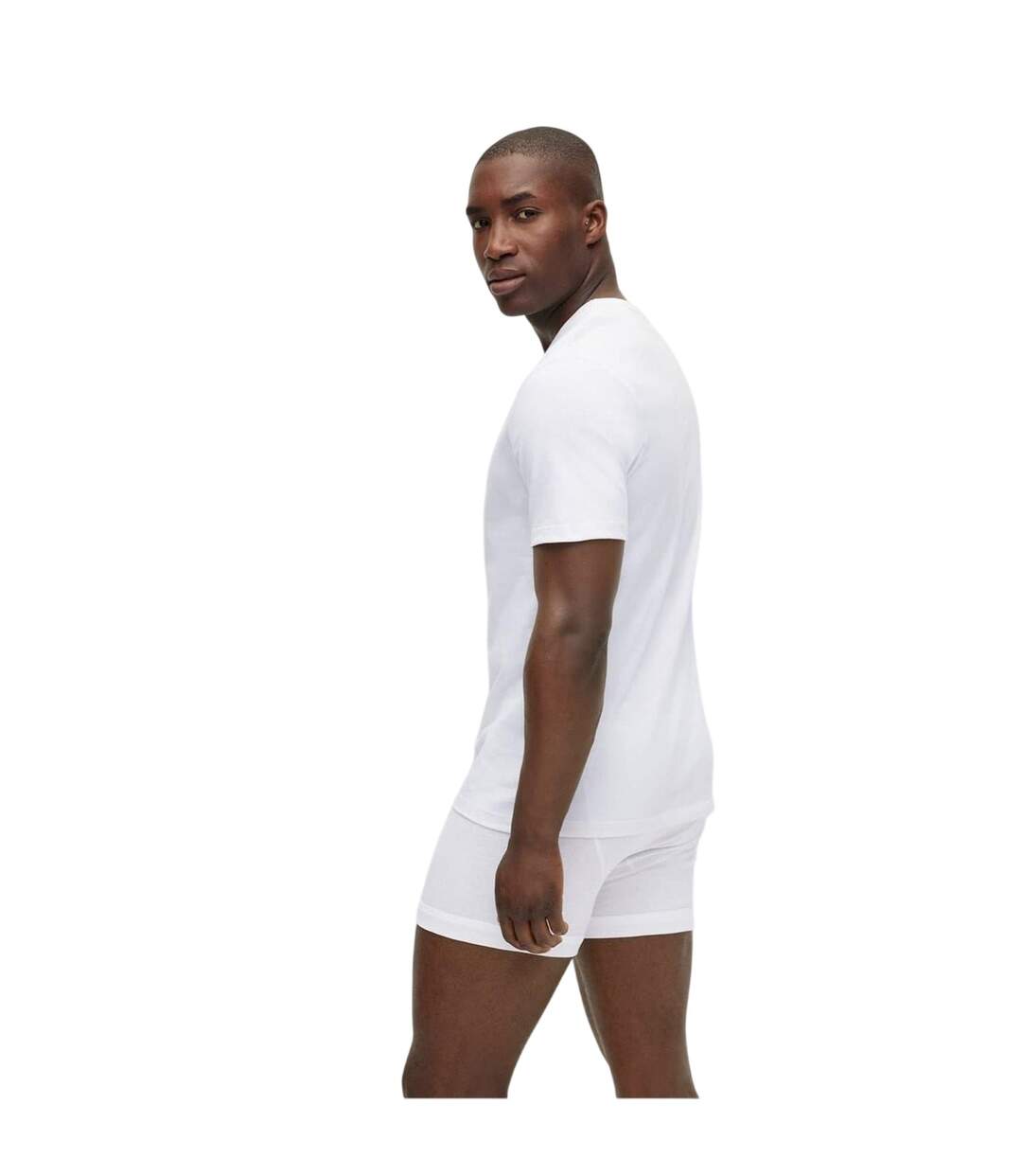 Lot De 3  T-shirts Motif/style Logo Homme Blanc Boss-3