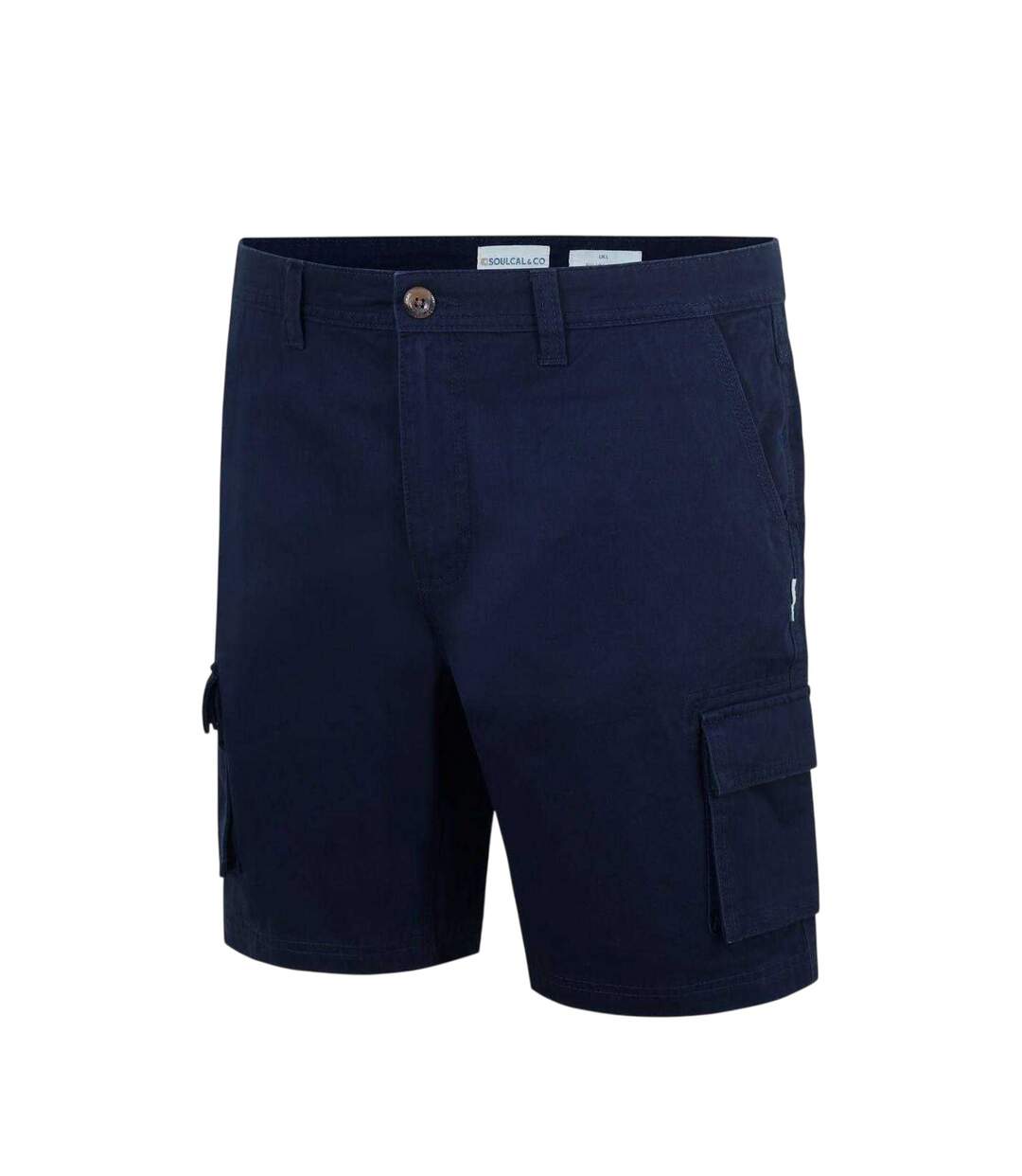 Mens Plain Cargo Shorts Navy SoulCal-3