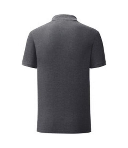 Mens iconic polo shirt dark heather Fruit of the Loom