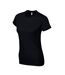 Womens/ladies softstyle ringspun cotton t-shirt black Gildan