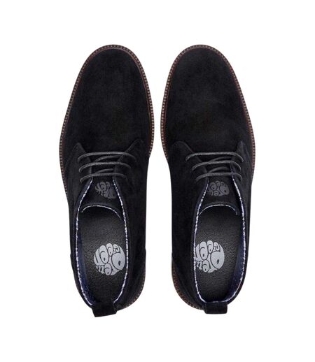 Mens Suede Flat Chukka Boots Black Pretty Green