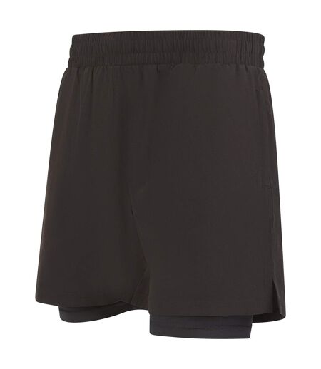 Tombo Mens Double Layered Shorts (Black/Black) - UTRW9790