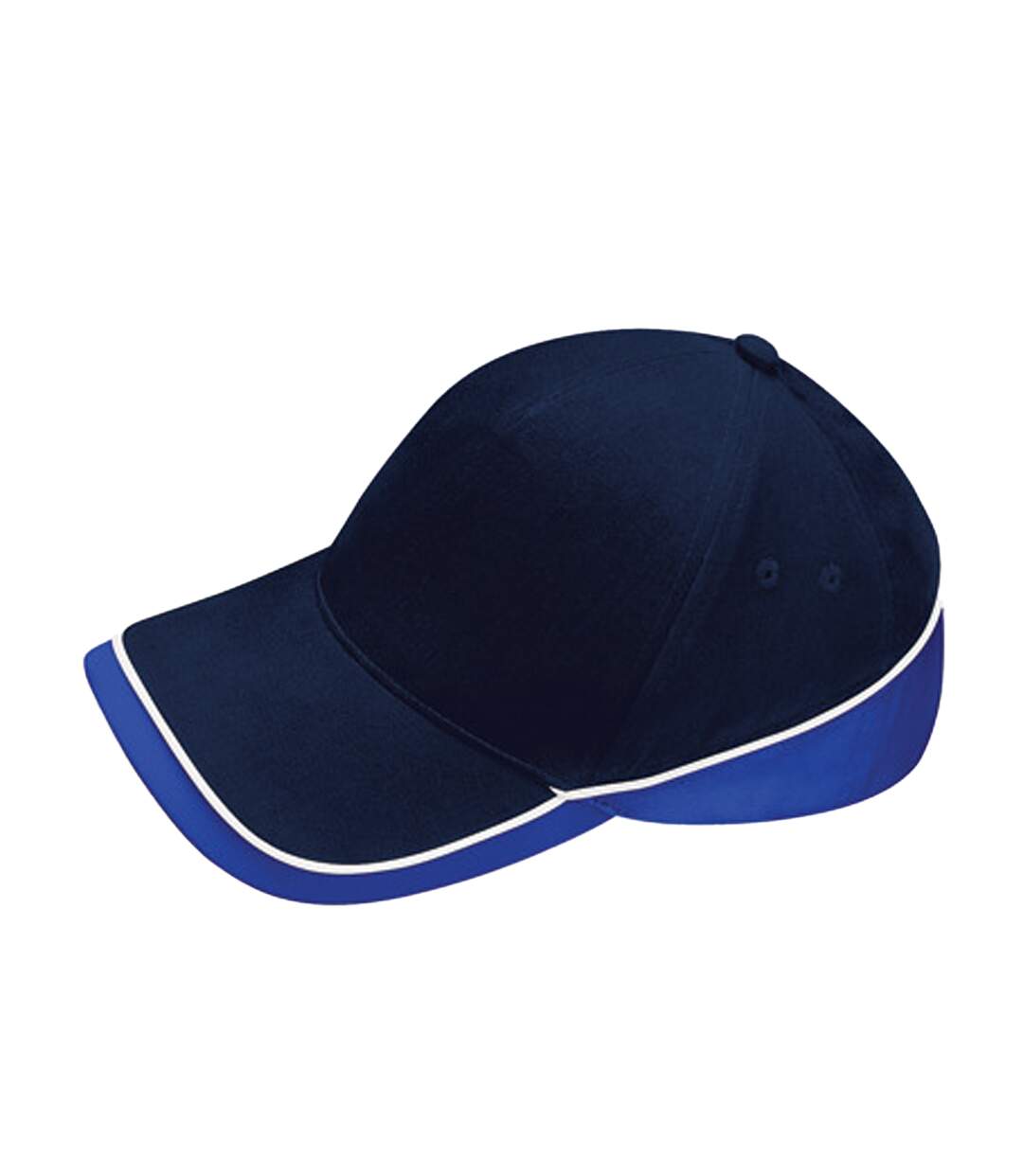 Casquette De Baseball Teamwear Competition Bleu Marine Français Bleu Roi Vif Blanc Beechfield-2