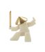 Statuette Déco Samouraï Oda 18cm Blanc & Or-1