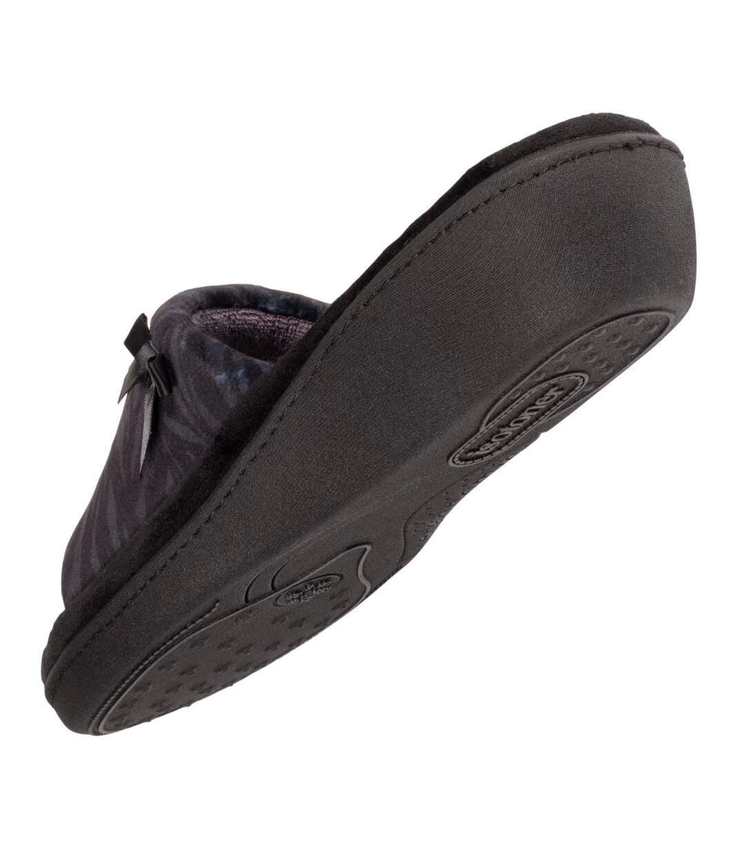 Isotoner Chaussons Mules ouvertes femme à talon et en microvelours