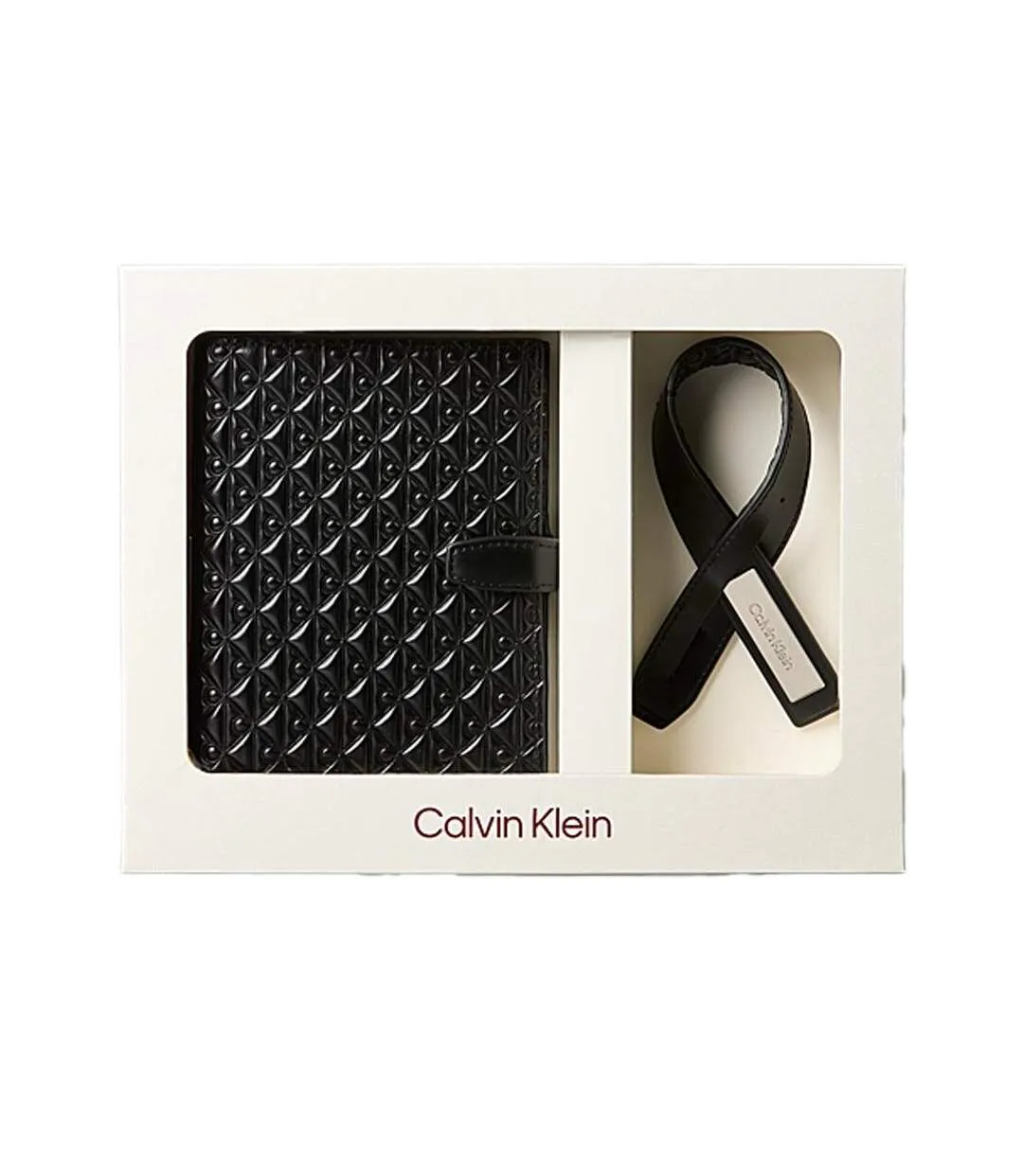 Coffret etui passeport + étiquette à bagages noir homme calvin klein jeans-1