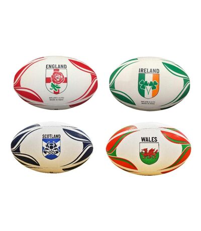 Ballon de rugby taille 5 vert / rouge foncé / rouge Gioco