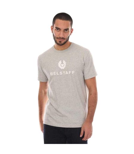 T-shirt Motif/style Signature Homme Argenté Belstaff