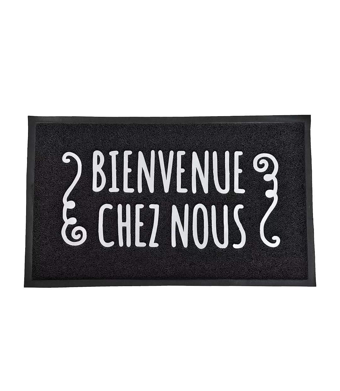 Tapis Noire à Imprimés Luance 45x75cm Bienvenue - Taille unique-1