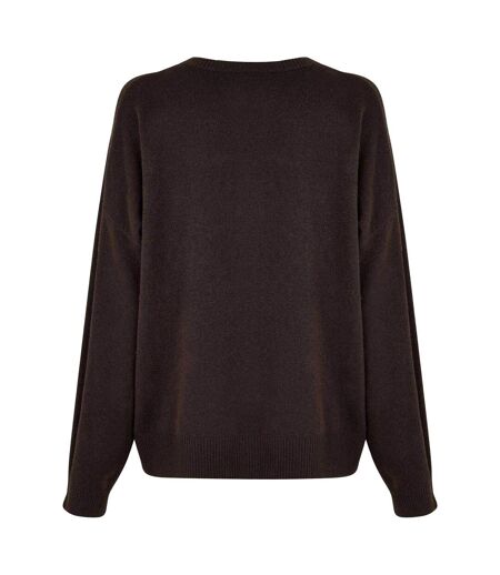 Womens/ladies Embroidered Logo Crew Neck Jumper Cocoa Jack Wills