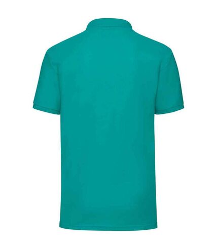 Mens pique polo shirt emerald Fruit of the Loom