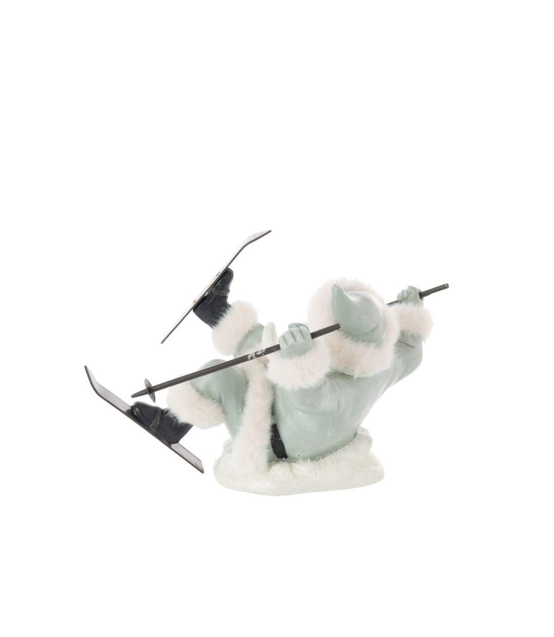 Père-Noël Déco Chute de Ski 23cm Bleu Gris-2