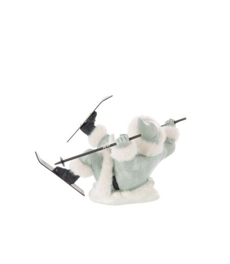 Père-Noël Déco Chute de Ski 23cm Bleu Gris