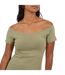Robe Moulante Manches Courtes Femme Kaki Brave Soul-4
