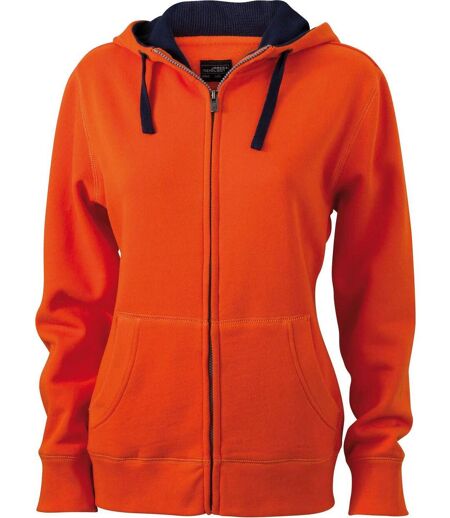 Sweat zippé à capuche femme - JN962 - orange