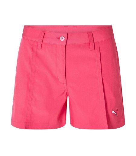Womens/ladies Embroidered Logo Golf Shorts Pink Puma