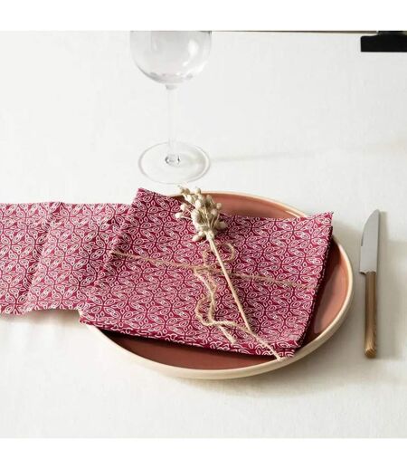 Lot de 4 Serviettes de Table Olia 40x40cm Rouge