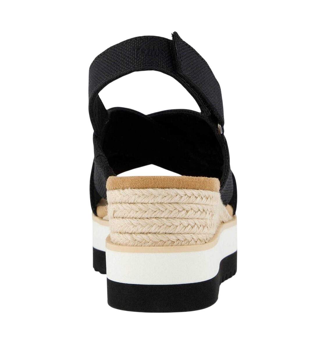 Womens/ladies Diana Jute Crossover Strap Low Heel Sandals Black Toms-2